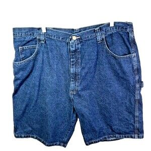 Wrangler Carpenter Mens 42 Shorts Blue Jean High Rise Med Wash